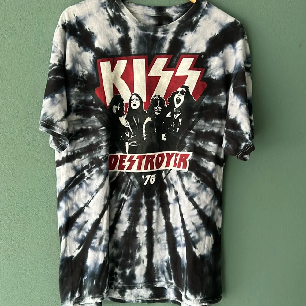 Liquid Blue KISS Men T Shirt destroyer 1976 Tour Concert Sz Xl - Picture 1 of 5